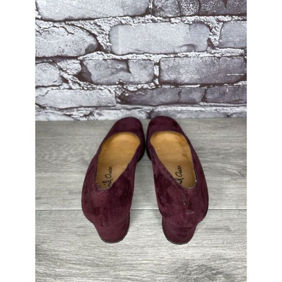David Aaron Burgundy Maroon Suede Leather Round High Heels Women Sz 6.5M US/37EU - Picture 6 of 16
